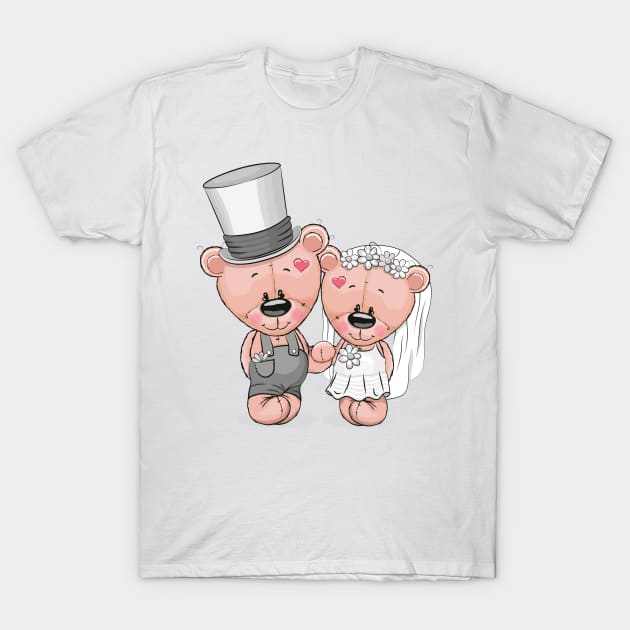 Cute newlywed teddy bears. T-Shirt by Reginast777